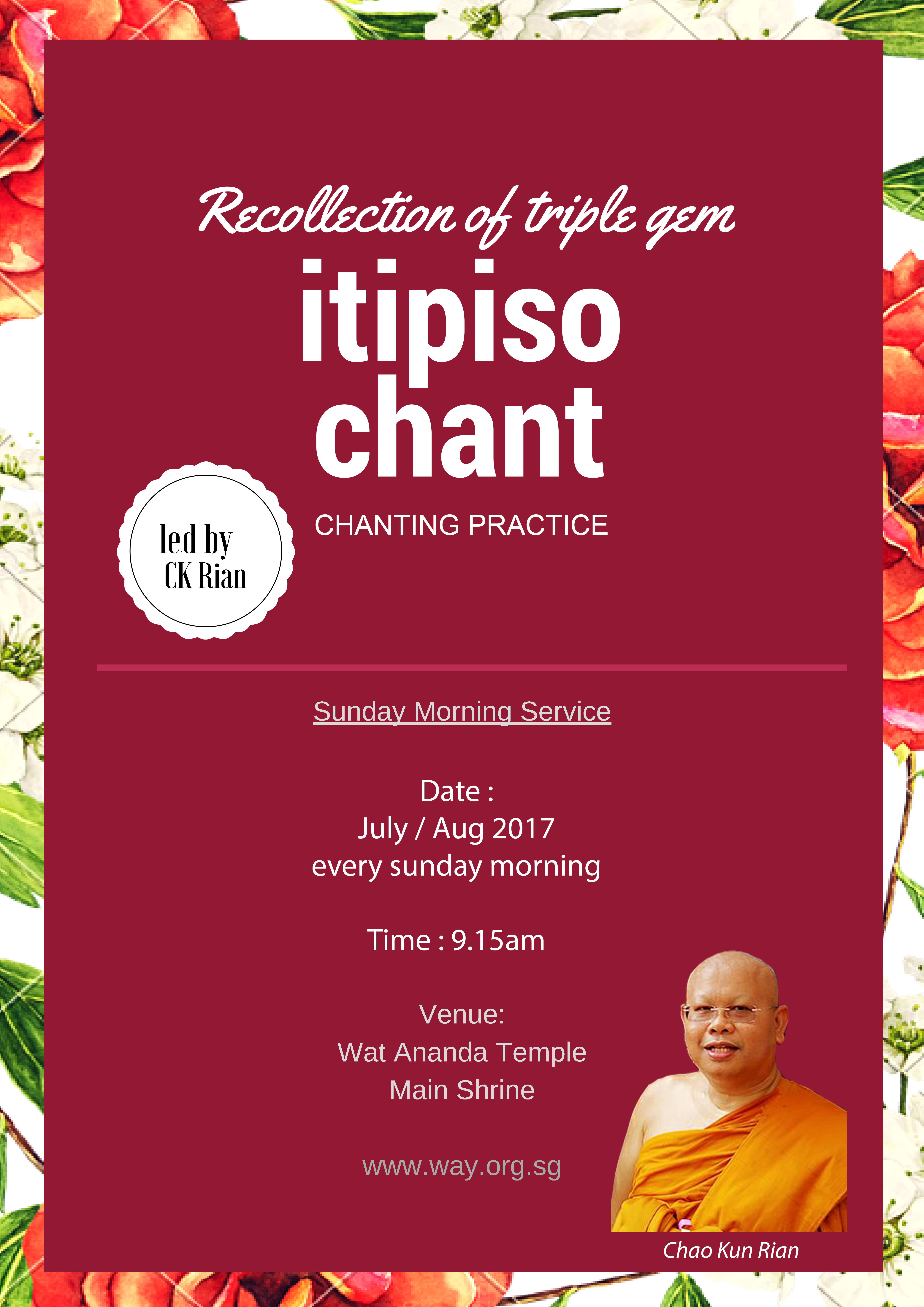 Recollection of Triple Gem ~ Itipiso Chant ~chanting practice